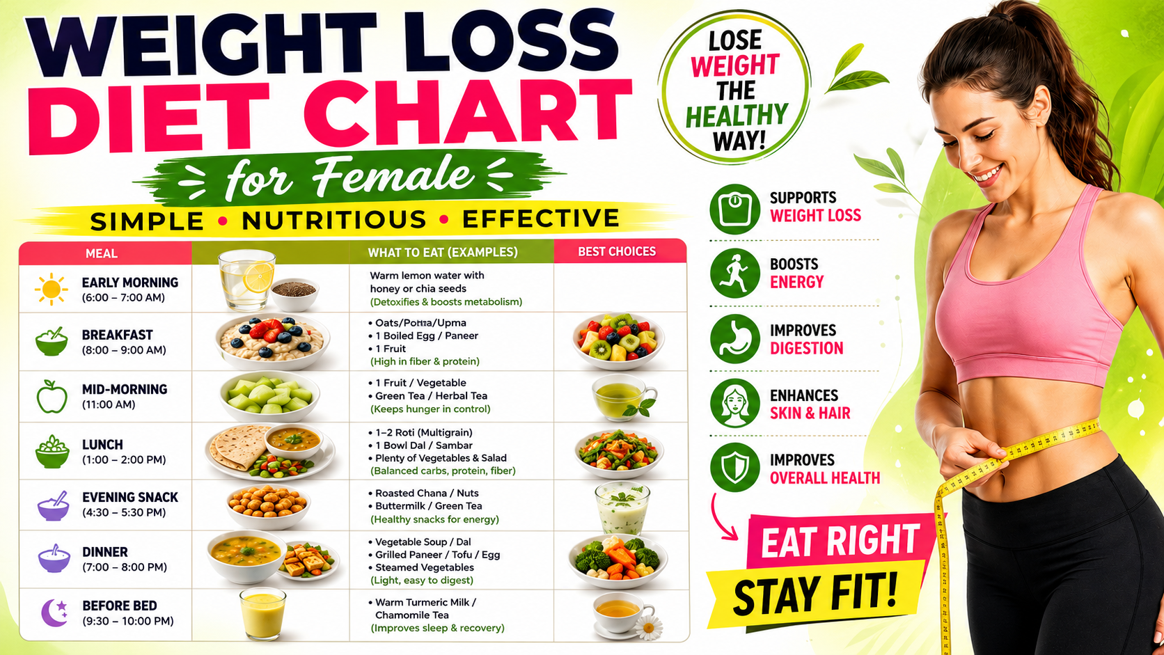 Weight Loss Diet Chart for Females